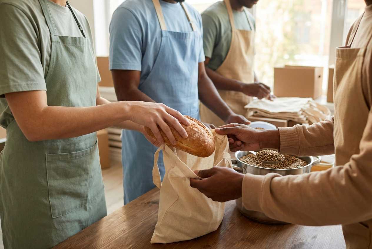 Tình nguyện viên chuẩn bị các gói hỗ trợ